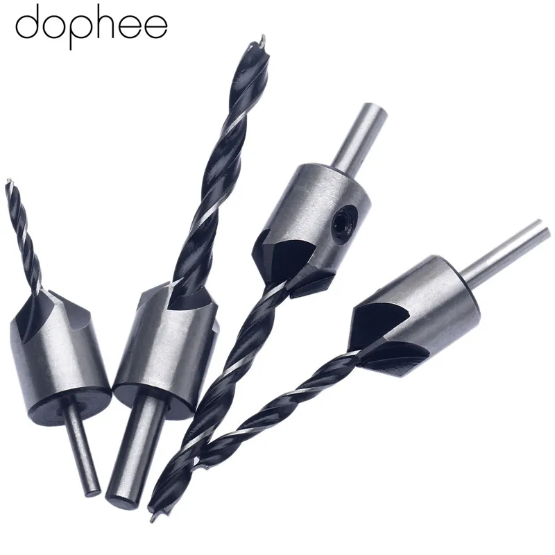 Dophee 4 шт. сверло из быстрорежущей стали инструмент для плотника стальная фреза