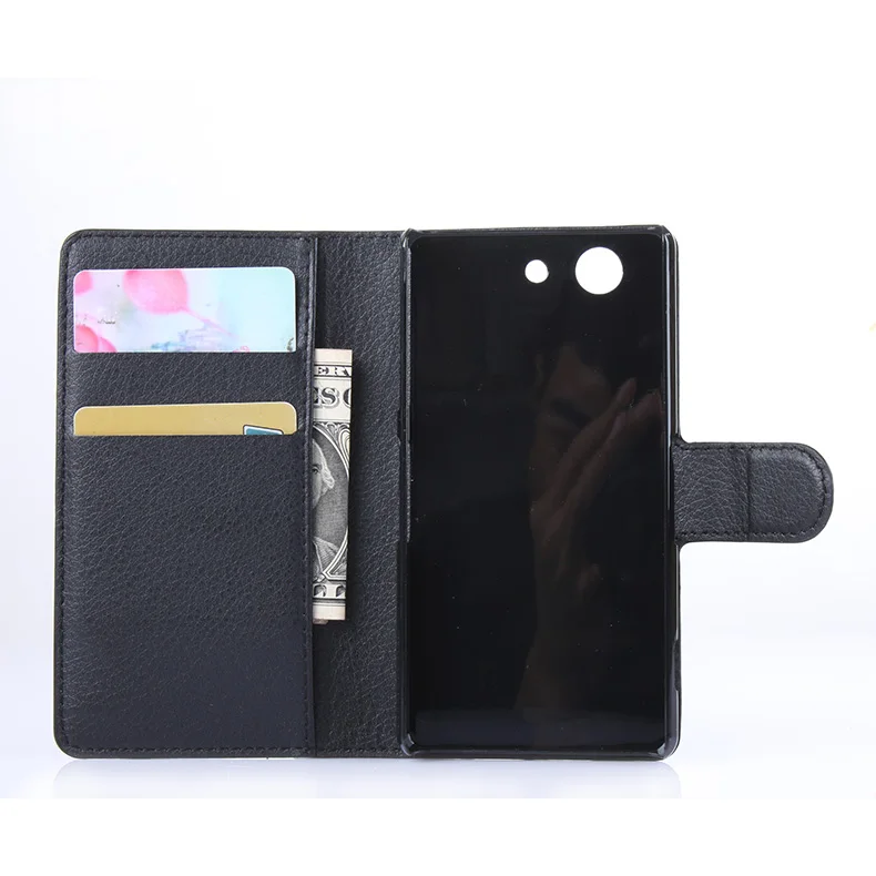 Мода Книга Стиль PU Кожаный Чехол Flip Case Для Sony XPERIA Z4 Мин/Z4 Compacti С Mastercard Держатель И