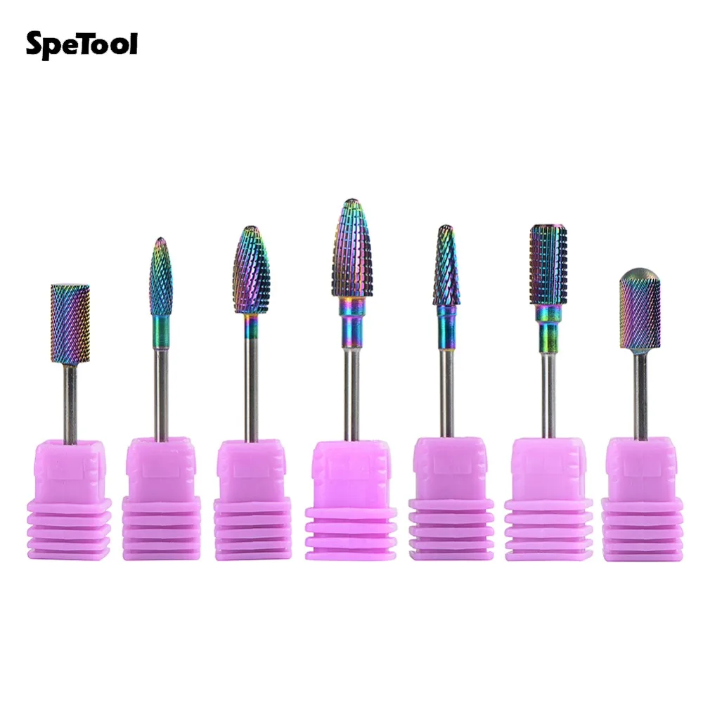 Сверло для ногтей SpeTool с многоцветным покрытием вольфрамовое твердосплавное