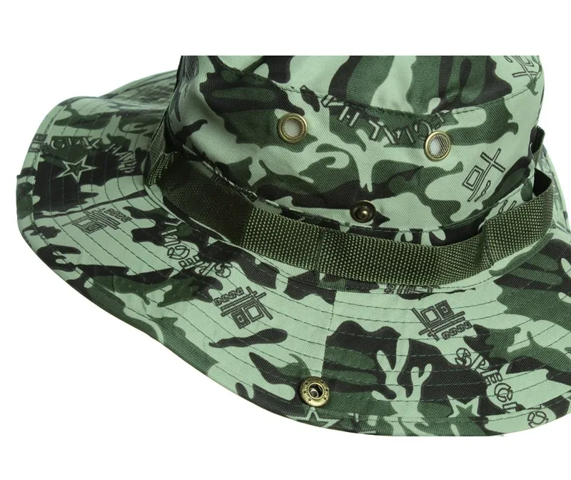 Камуфляж Boonie Hat Модные военный, камуфляж, охота Boonie ведро шляпа Панама ушанка Открытый Рыбалка широкая шляпа
