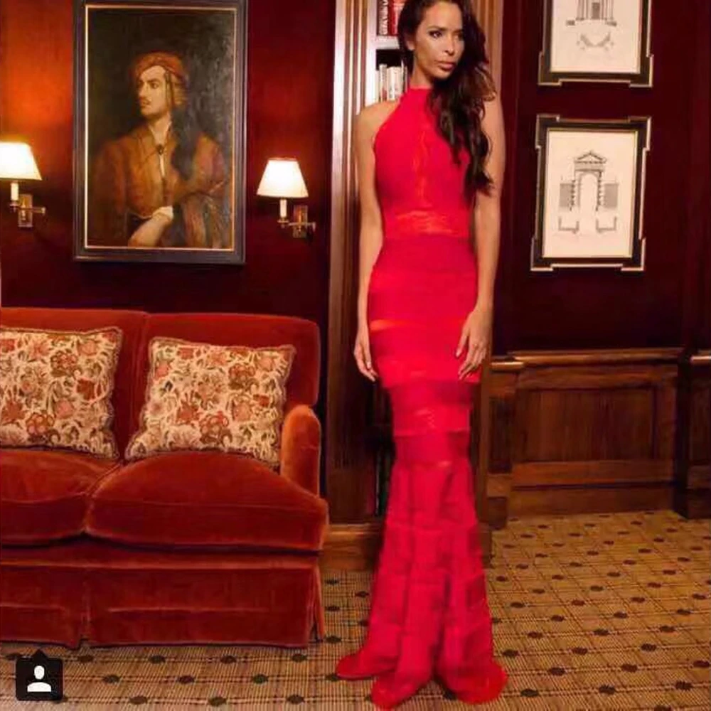 Новинка 2019 элегантное черное желтое Красное Длинное сексуальное платье-макси