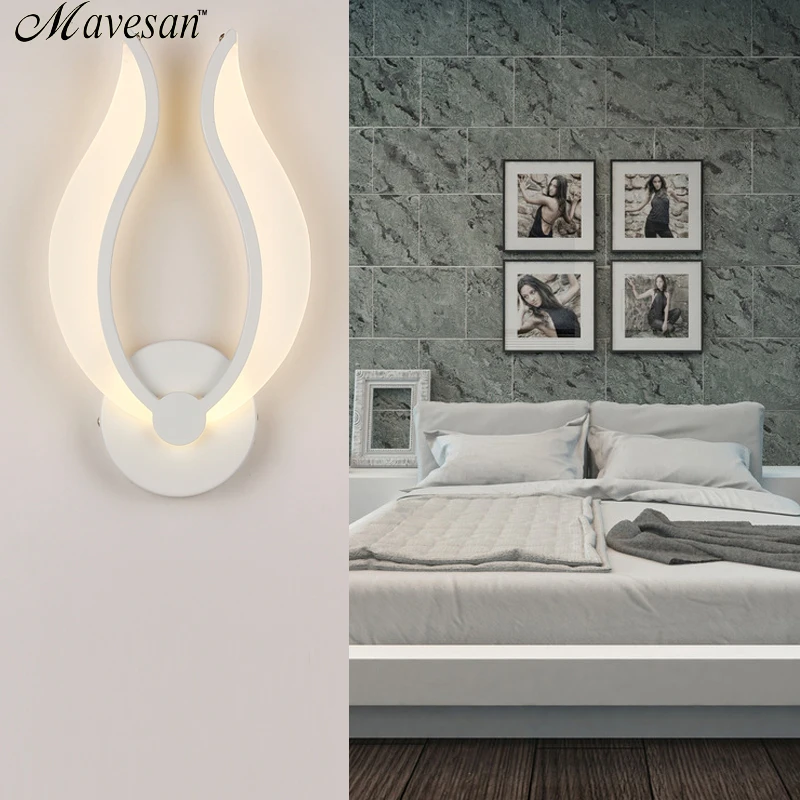 Светодиодная настенная лампа для спальни прикроватный светильник белого или