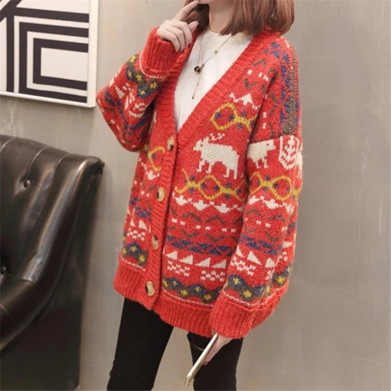 Женский Повседневный вязаный кардиган теплая Базовая куртка на кнопках