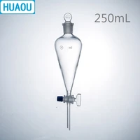 huaou 250ml seperatory funnel pear shape with ground in glass stopper and stopcock laboratory chemistry equipment