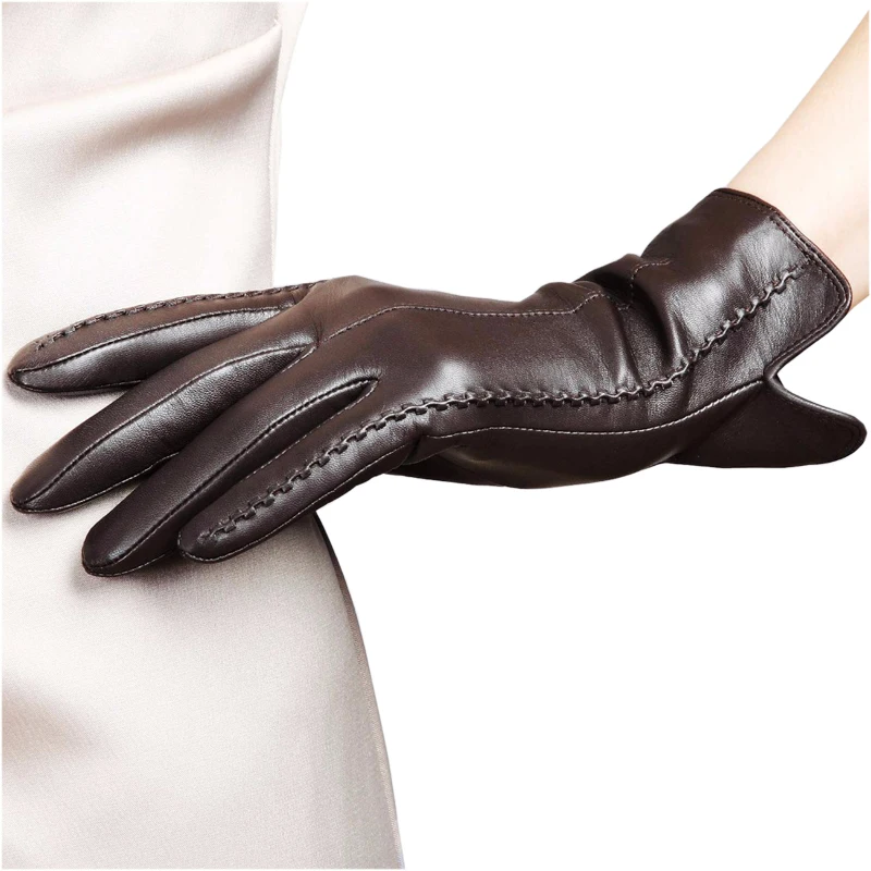 Hot Sale Genuine Leather Women Gloves Female Autumn Winter Thicken Thermal Velvet Fashion Trend Sheepskin Gloves L085NC-1