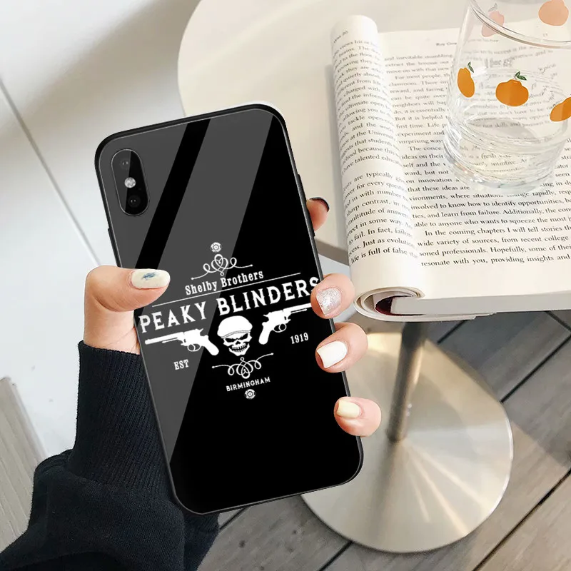 Style 7 GYKZ Peaky Blinders ТВ серия чехол для телефона для iPhone 6 6s XS MAX XR X 7 8 Plus роскошный закаленное стекло задняя крышка Жесткий гладкий Чехол - Цвет: Style 7