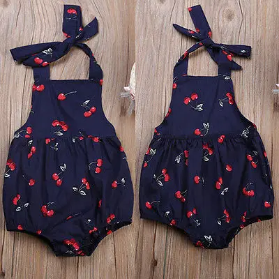 Комбинезоны для младенцев 0 24 мес. синие летние комбинезоны с лямкой на шее и