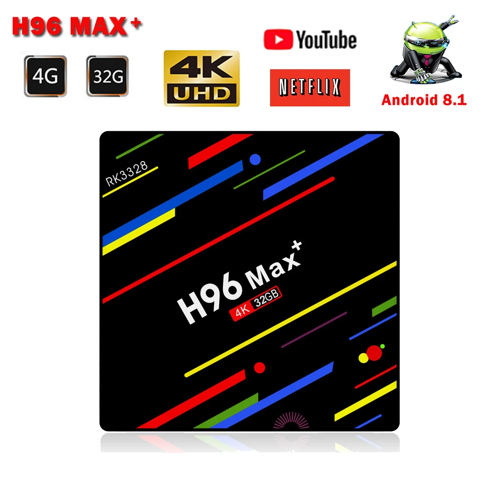 H96 Max + Android 8 1 ТВ коробка RK3328 Quad Core 64bit 4 Гб DDR3 32 GB EMMC Смарт приемник с wifi K H.265 USB 3 0 Media