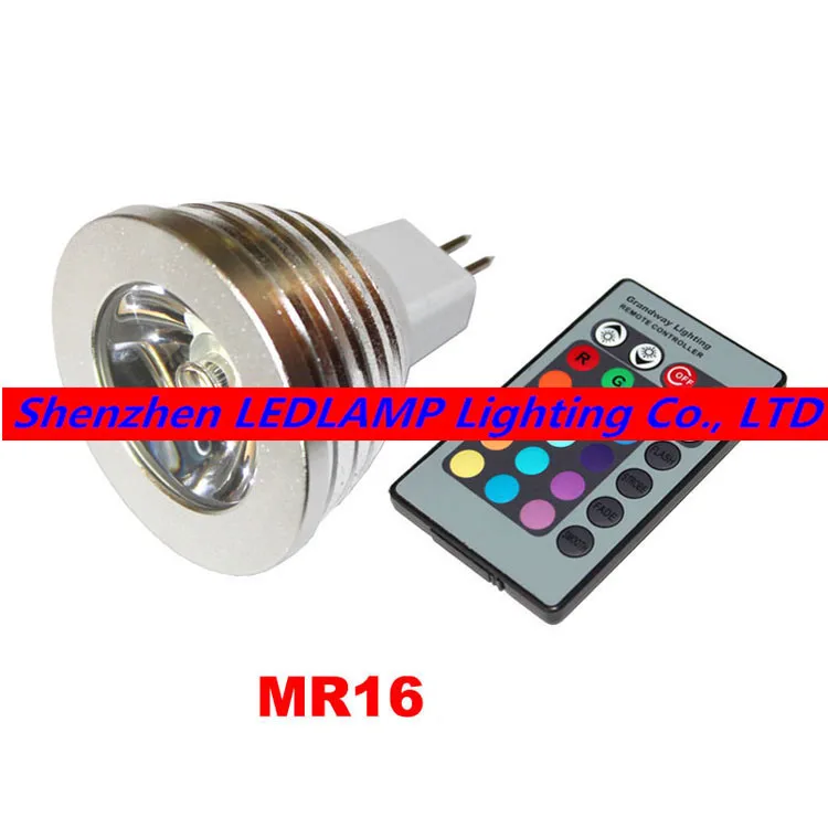 500 комплектов 3 Вт LED RGB прожектор изменяемый цвет Светодиодная лампа Точечный