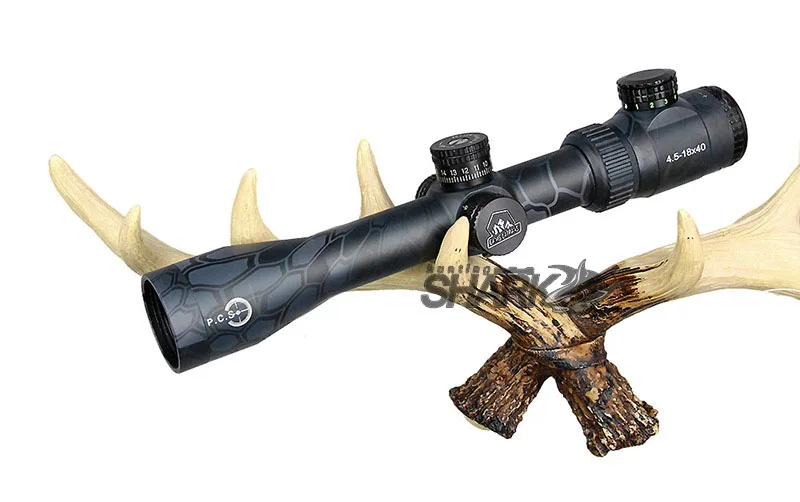 Высокое качество тактический TM4.5-18x40 синий черный цвет Canislatrans прицел для наружной настоящей охоты HS1-0287 - Цвет: blue
