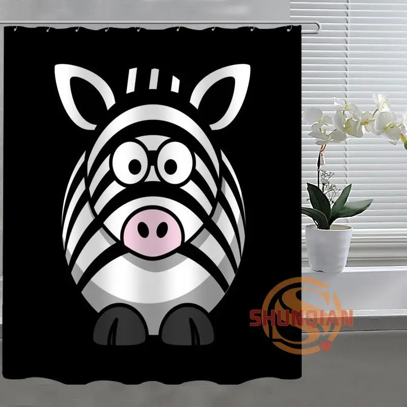 Занавеска для душа Zebra Art на заказ ткань ванной комнаты декор занавеска H03v26u84|custom