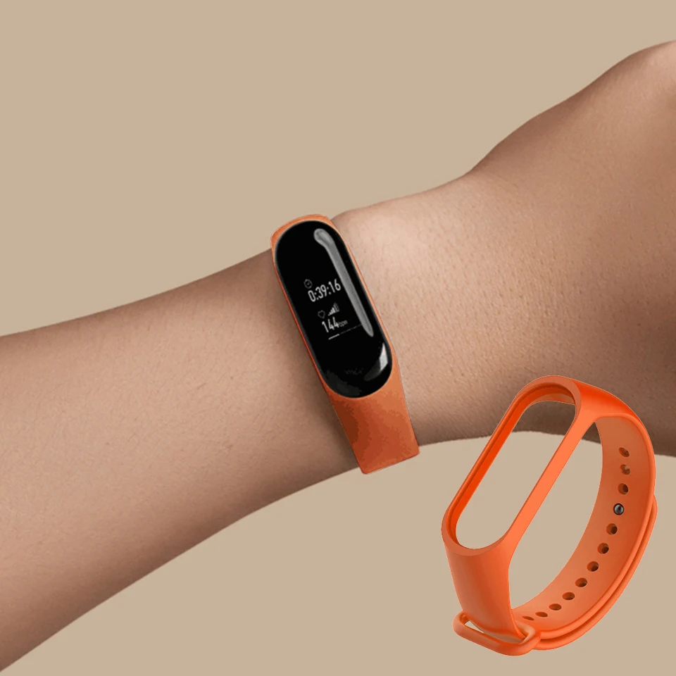 Умные аксессуары браслет mi band 3 силиконовый ремешок на запястье сменный цветной