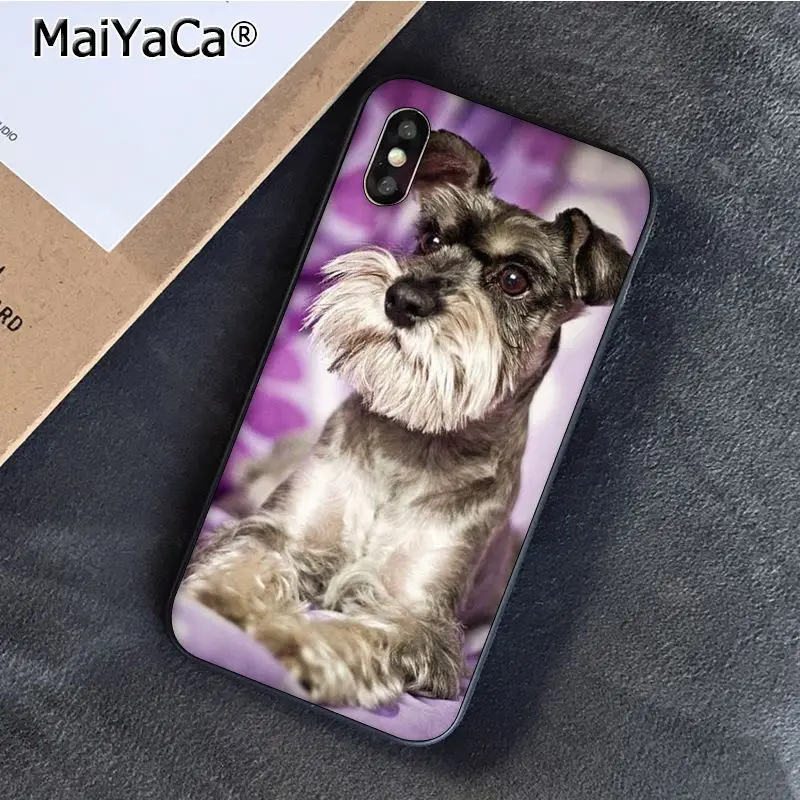 Чехол MaiYaCa Schnauzer Puppy dog Art Для iphone 11 Pro 11Pro Max 5 5Sx 6 7 7plus 8 8Plus X XS MAX XR
