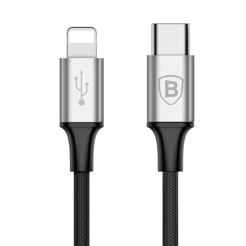 black Usb-кабель Baseus 3 в 1 для iPhone X, 8, 7, 6, кабель Micro type-c для samsung S9, S8, кабель для быстрой зарядки type-c - Цвет: black