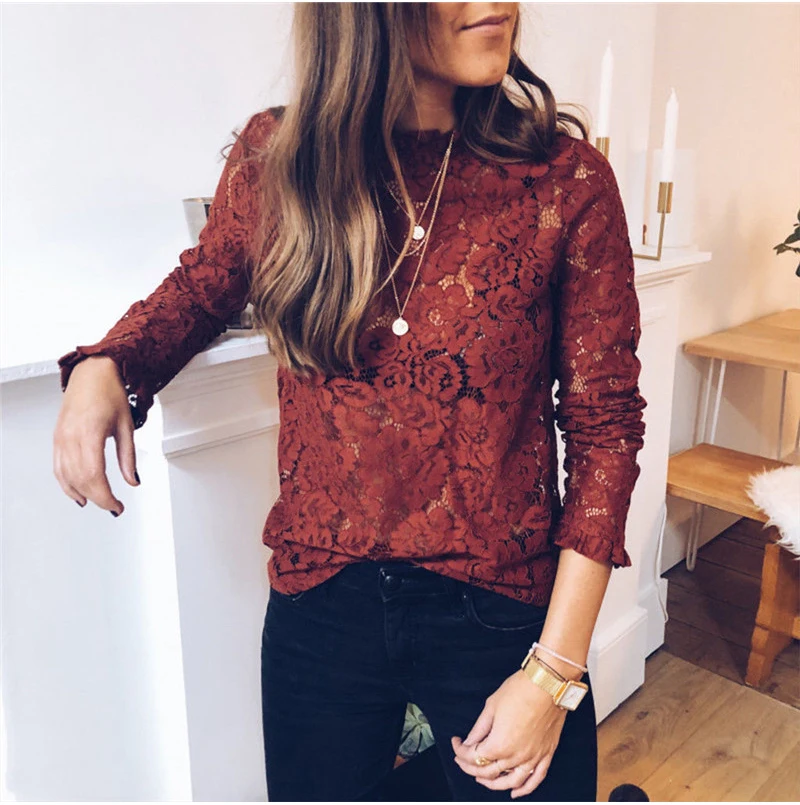 Boho пляжный летний праздник женские Flroal кружевные топы и блузки элегантная сетчатая открытая рубашка Женская цветок Плайя blusa feminina