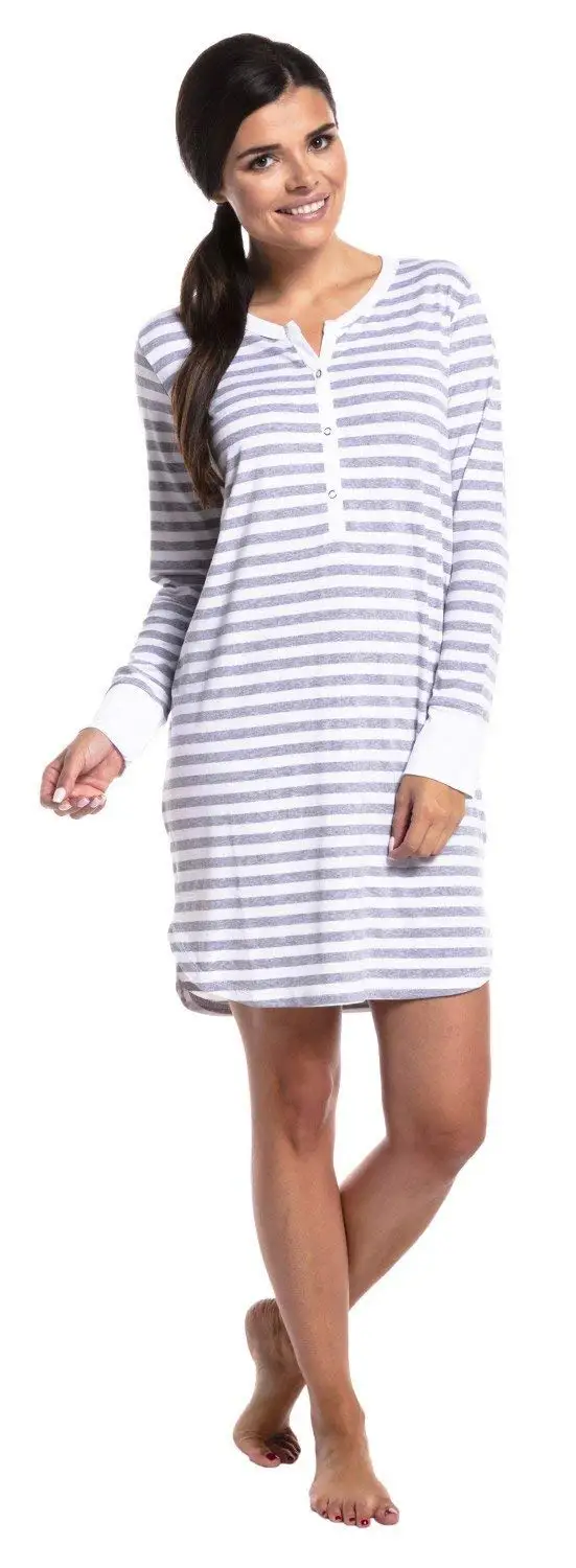 Striped Maternity Robe Pregnant Long Sleeve Labor Delivery Nursing Hospital Gowns Nursing Nightgown for Breastfeeding Sleepwear
