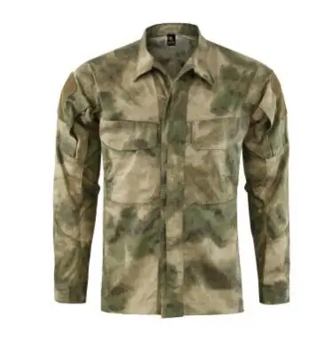 ruin camo Полевая Боевая тренировочная тактическая рубашка Мужская Уличная походная клетчатая ткань износостойкая камуфляжная дышащая Военная Рубашка - Цвет: ruin camo