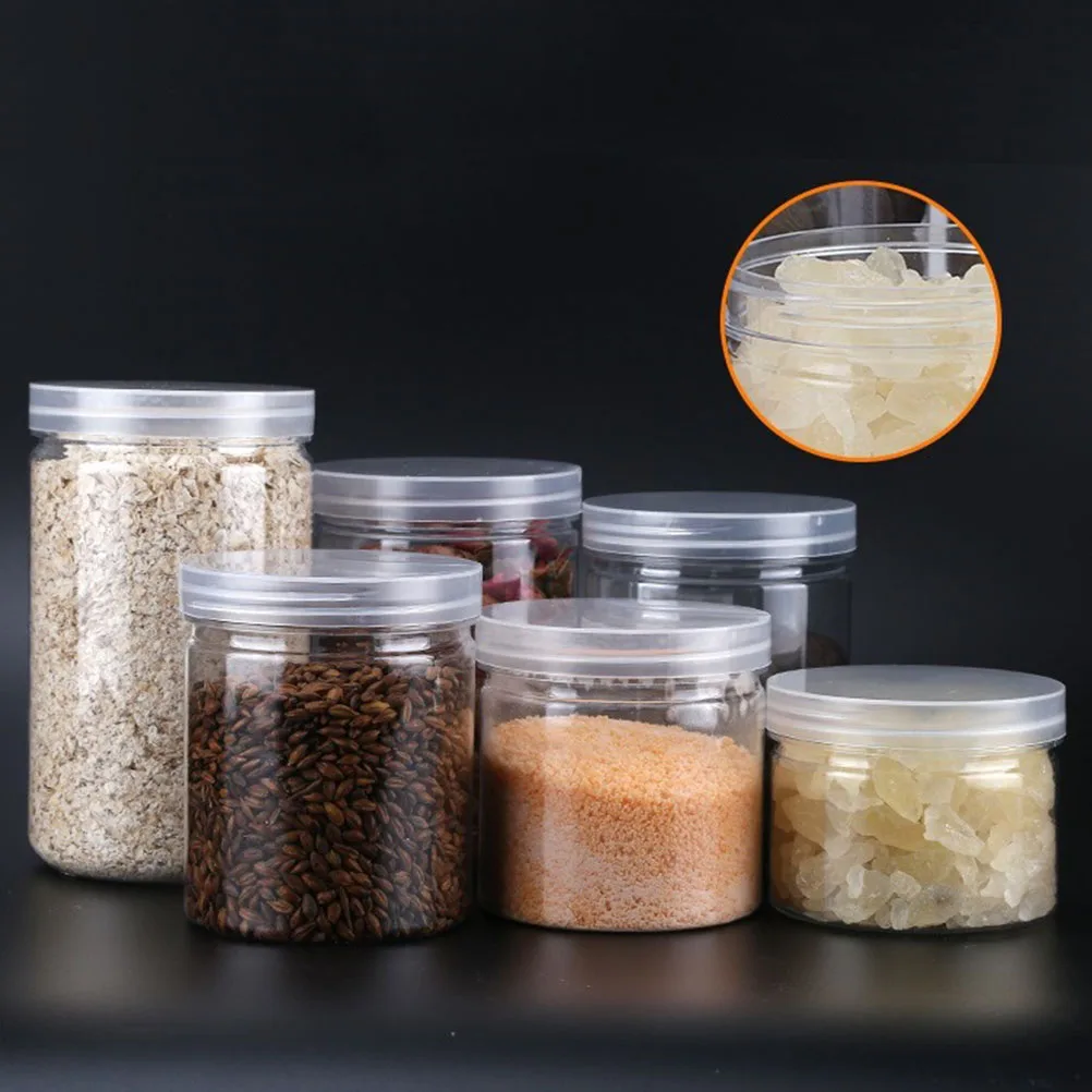 10 pcs 500ml Food Jar Transparent Kitchen Sealed Plastic Can Snacks Containers with Lid Organizer Box for Candy Cookies Tea