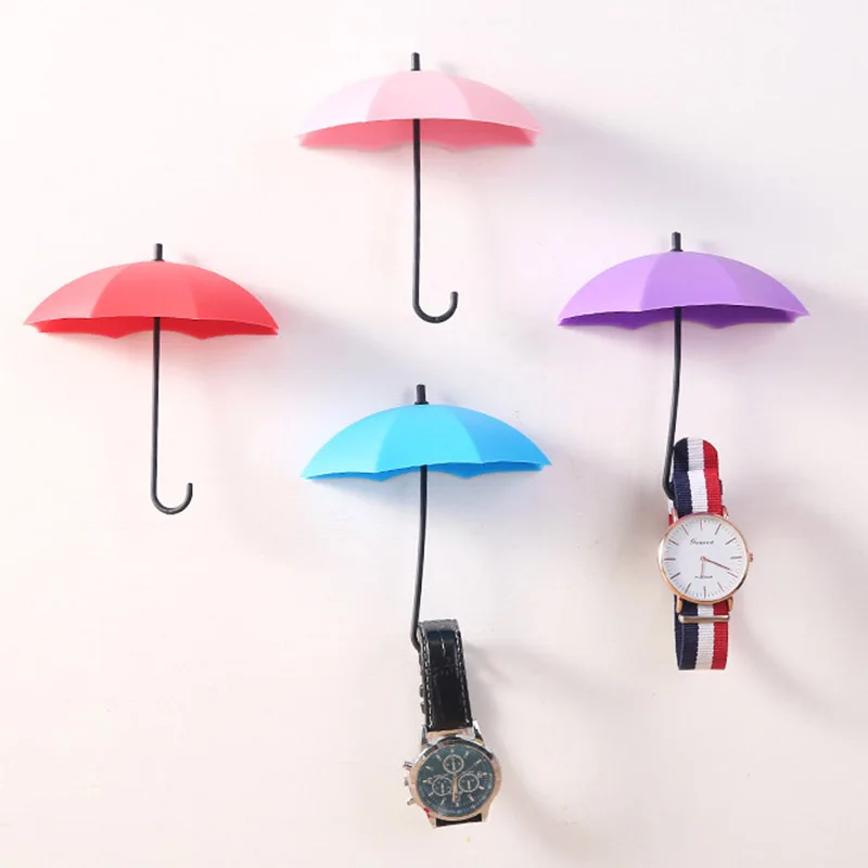 3 шт креативный красочный зонтик форма дверь крюк клей без следа гвоздь-крючок