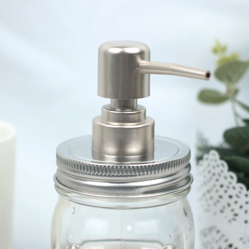 Mason Jar(Jar не включает) мыло диспенсер крышка жидкий шампунь клип замок пластик Matt Silver лосьон насос