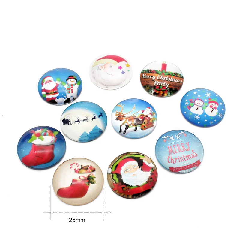 10 шт. смешанный большой Рождественский кабошон Санта-Клаус Снеговик Камея
