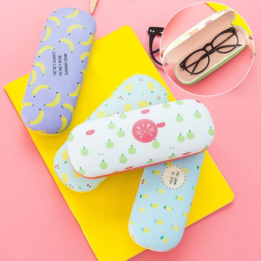 Lentes de contato переносной фруктовые солнцезащитные очки Жесткий Чехол для очков футляр для очков коробка сумка etui na okulary