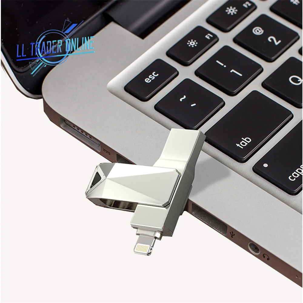 LL TRADER, USB флэш-диск, 64 ГБ, карта памяти, 128 ГБ, металлический, для iPhone, USB накопитель, флеш, 32 ГБ, OTG флешка, подарок, для iPad, Android Phone