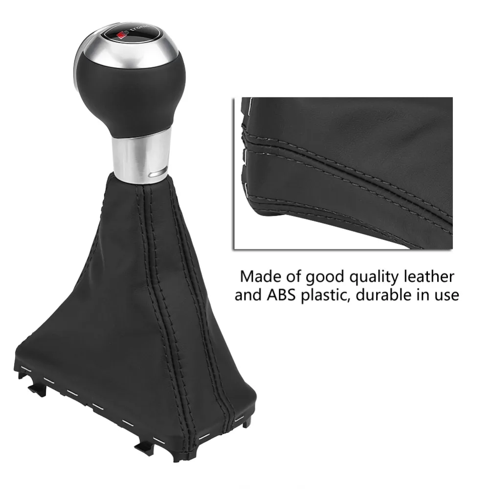 Ручка рычага переключения передач Gaiter Boot Cover черная кожа для Audi A3 S3 RS3 10-12