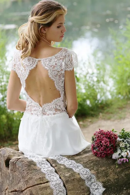 

Vestido De Noiva Simple Beach Dress for Wedding Party Sexy Open Back Romantic Lace Wedding Gown Boho Wedding Gowns Customed
