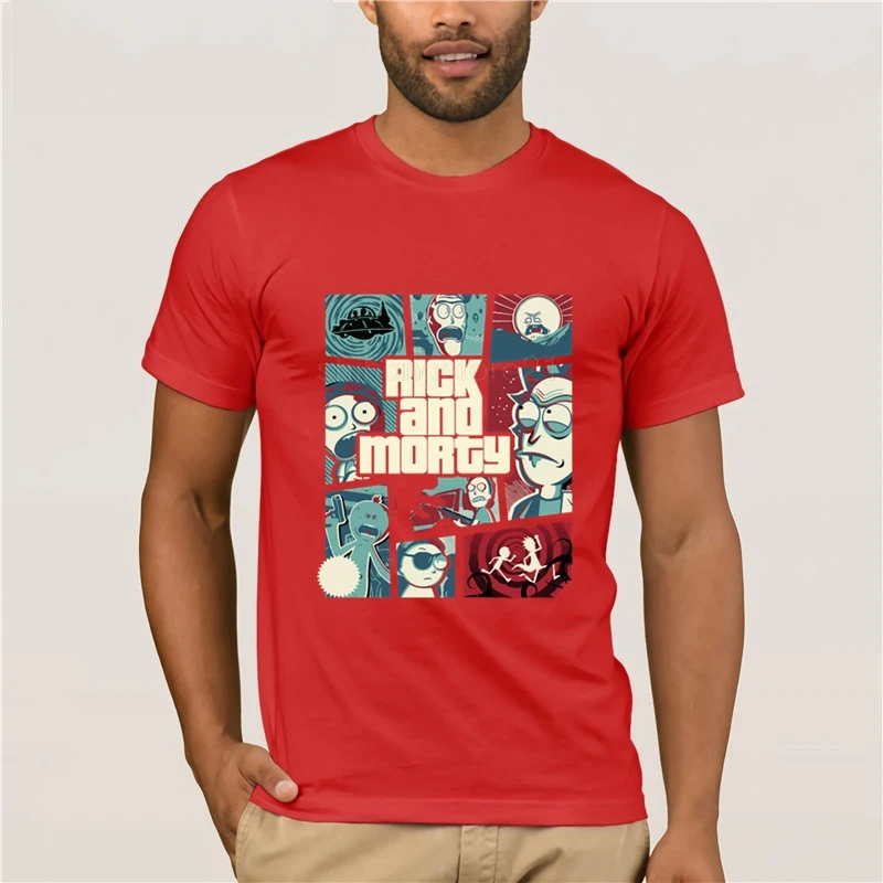 Футболка Rick and Morty GTA 5 стилей 100% хлопок большие размеры розовая футболка с