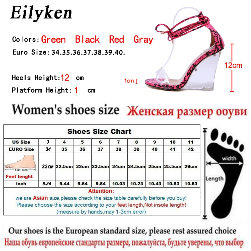 Eilyken/2021 г. Женские туфли лодочки Пикантные прозрачные босоножки на танкетке из