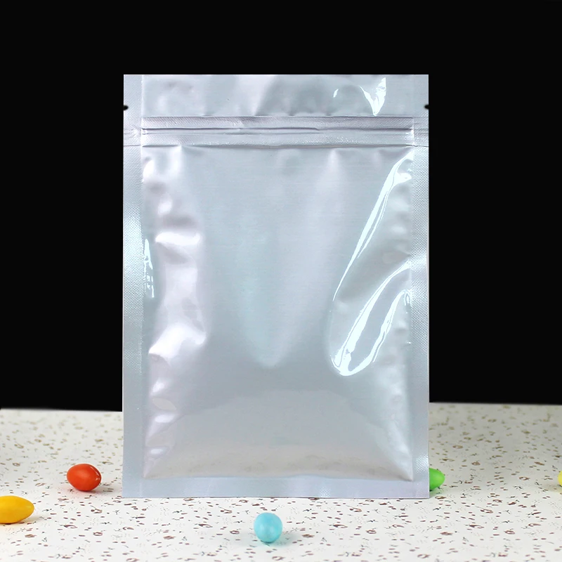 

100pcs 13 sizes 6*8cm Small Sliver Self sealing Aluminum Foil Zipper bag Ziplock bags Zip lock packaging Packing food seed
