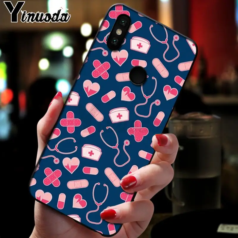 Yinuoda медсестра мультфильм медицинские таблетки чехол для телефона для xiaomi redmi 7 5 плюс 6pro 6a 4x go note5 note7 note6pro mi8se 9se coque