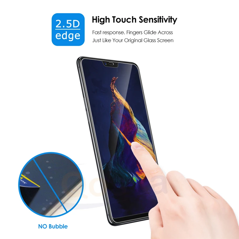 Qosea (2 PACK) For Oneplus 6 Screen Protector 9H Ultra Clear Explosion-proof Film 6T Phone Premium Tempered Glass | Мобильные