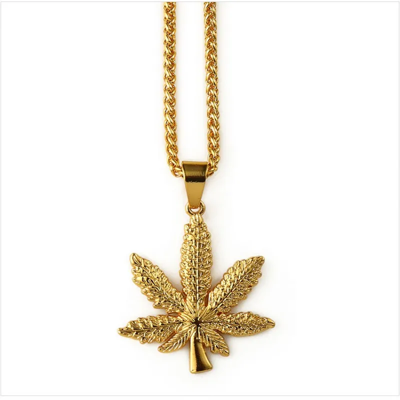 Ожерелья и подвески с изображением сорняка светильник-желтая Золотая цепочка