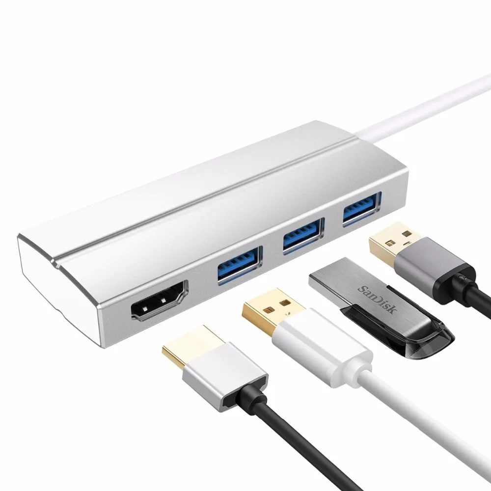 JZYuan USB 3 1 usb type C к HDMI 0 концентратор адаптер папа Женский 4K 30 Гц видео конвертер для