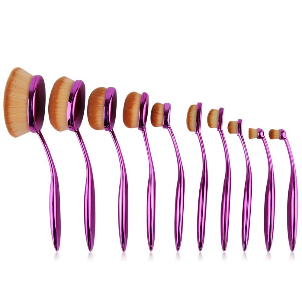 FULLNOW 10Pcs Makeup Toothbrush Shape Oval Brush Set Contour Foundation Kit Tooth Brushes | Красота и здоровье