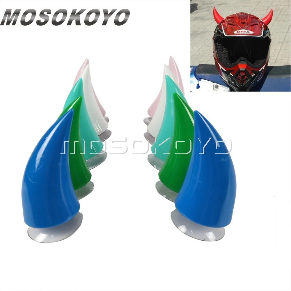 2 шт. рожковый шлем для мотоцикла дьявола присоска на присоске черный синий