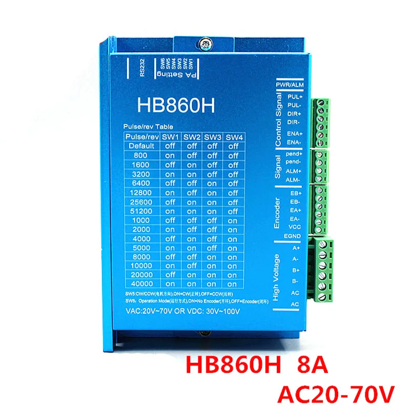 

Драйвер шагового двигателя с замкнутым контуром HB860H для Nema 86