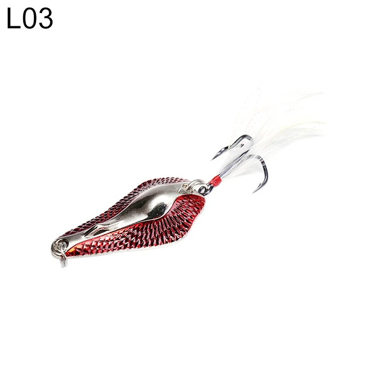 Kingdom Hot Metal Spoon Scale Cicada рыболовные приманки высокого качества 5 г 7 г 10,5 г 14 г жесткие приманки с пером тройной крючок снасти - Цвет: 3404-L03