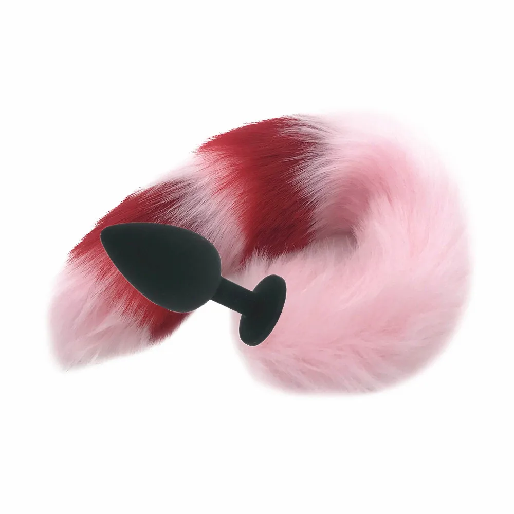 Мягкая натуральная лисий мех металлическая Анальная пробка из нержавеющей стали