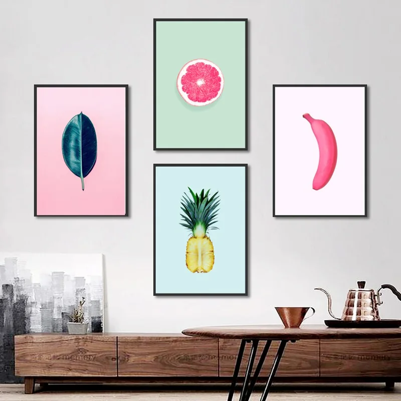 Fruit Nordic Poster Pineapple Cuadros Decoracion Avocado Wall Pictures For Living Room Banana Art Canvas Painting Unframed | Дом и сад