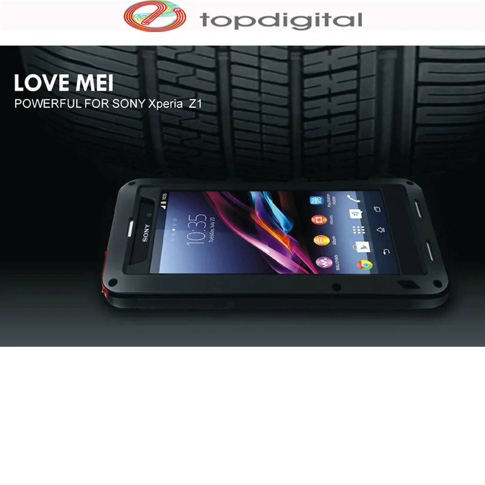 LOVE MEI for SONY Z1 Shockproof Case Xperia L39h Waterproof Shock Proof Armor Aluminum Metal Cover Tempered Glass |