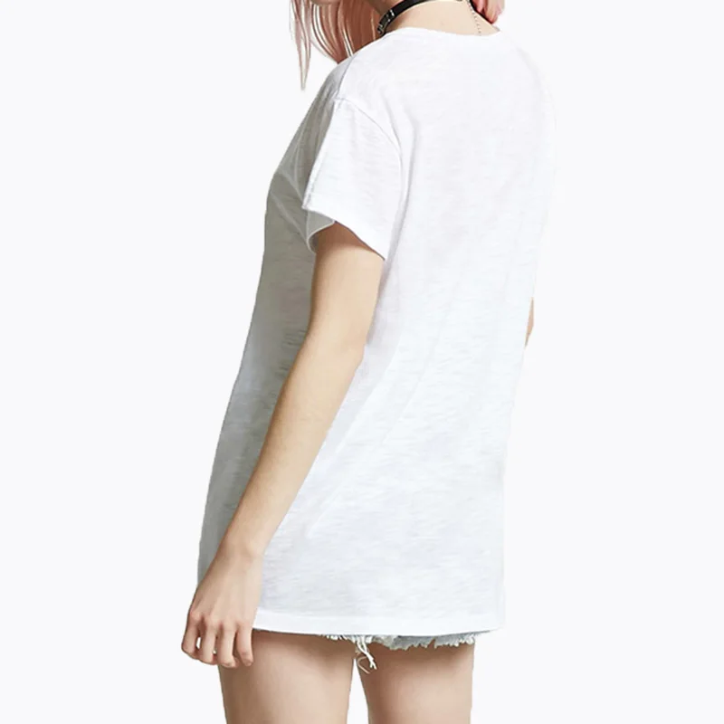 Новый 100% Хлопок Футболки Женщины С Коротким Рукавом Рубашки V образным Вырезом Причинно белый Майка Топы для