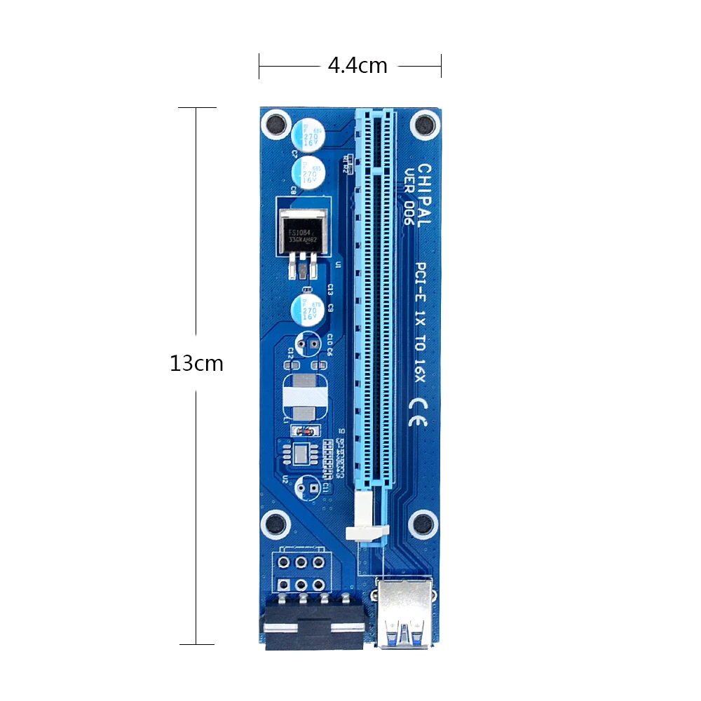 CHIPAL 10PCS Regulator Tube 0.6M PCI-E 1X to 16X Riser Card Extender + USB 3.0 Data Cable SATA 4Pin IDE Power Supply | Компьютеры и