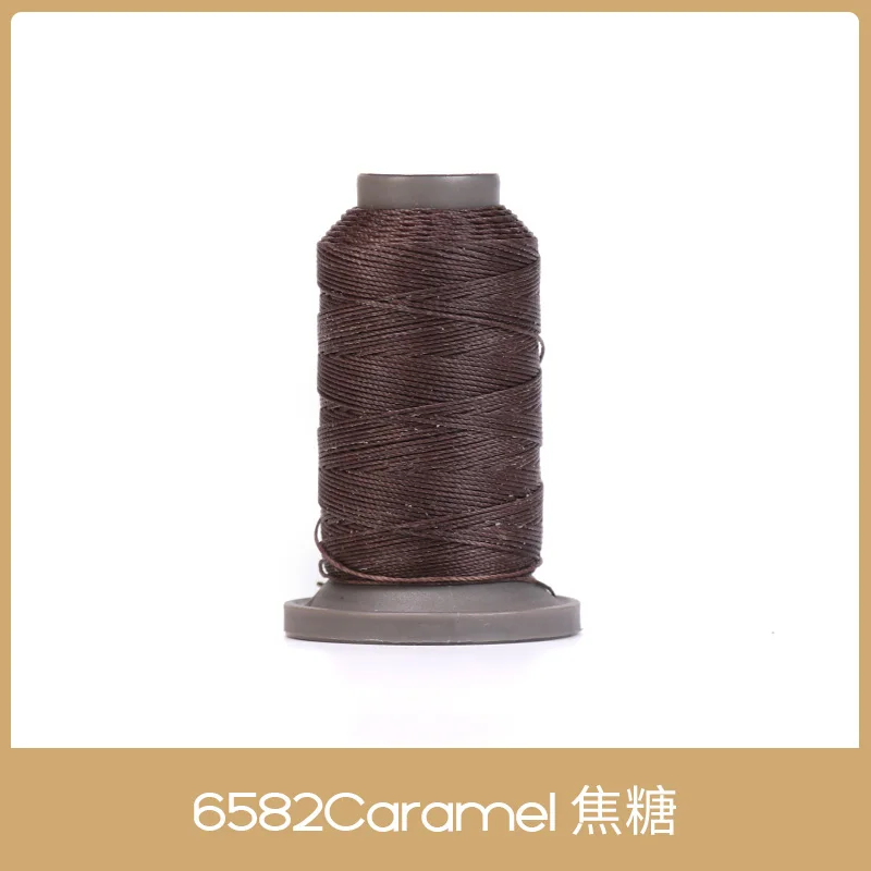 Caramel-1spool WUTA Высокое качество кожа ремесло нитки для ручного шитья 70 метров 0,65 мм DIY кожа полиэстер круглый Вощеная линия кожаный Рабочий шнур - Цвет: Caramel-1spool