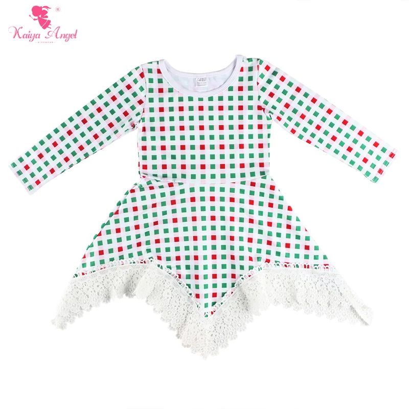 Kaiya Angel Hot Sales Baby Girls Plaid Dresses Full Sleeve Autumn Style Clothes 2018 Children Boutique Christmas Dress | Детская одежда