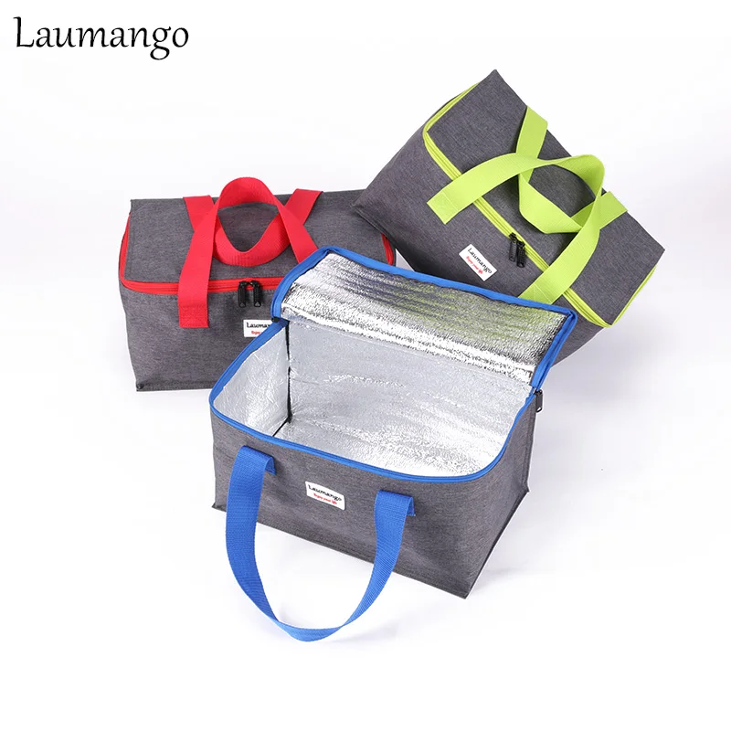 Laumango сумка-холодильник из ткани Оксфорд ребенок Bento коробка изолированный пакет напиток для пикника еда термо заморозка для льда Досуг аксессуар сумка органайзер
