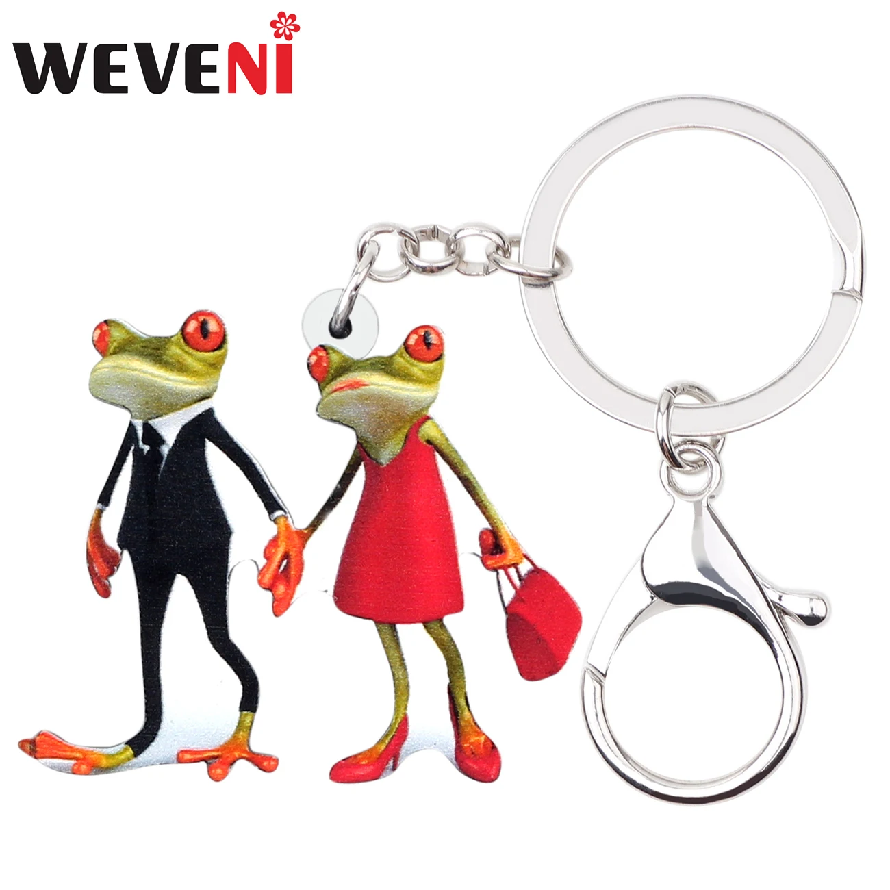 WEVENI акриловая лягушка пара влюбленных брелки держатель аниме ювелирные изделия