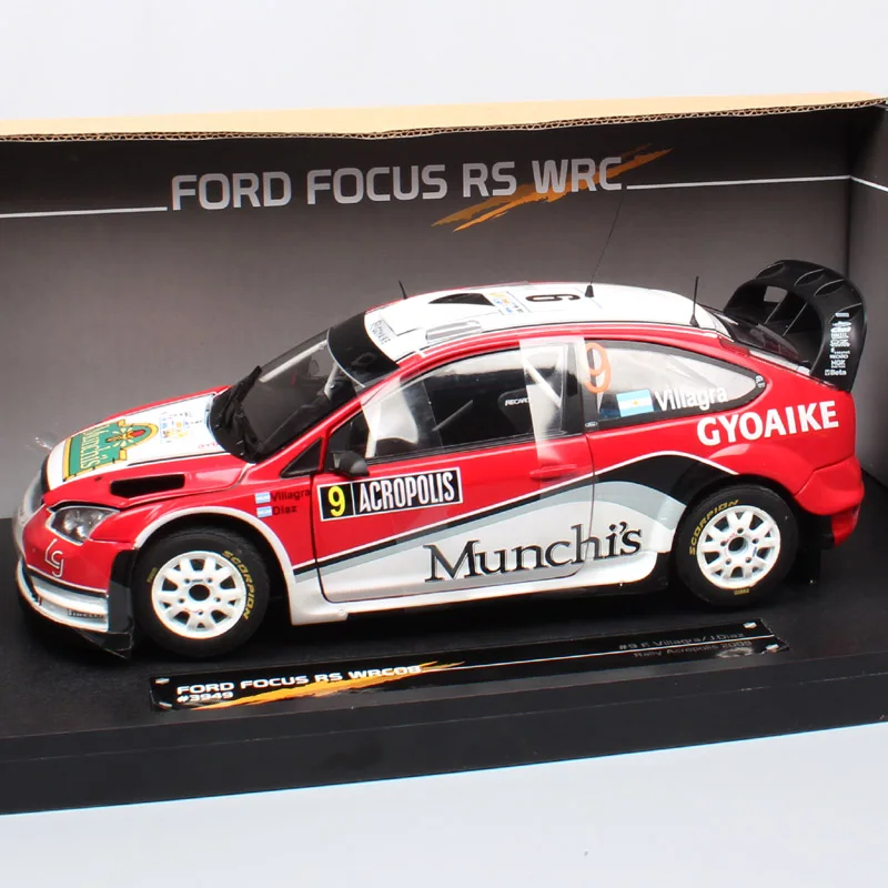 1:18 масштаб Большой sunstar большой Ford RS WRC 2008 драйвер № 9 F. Вильягра ралли Acropol игрушечные машинки модели гоночного автомобиля игрушка